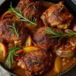 Rosemary Apple Cider Chicken Recipe in skillet