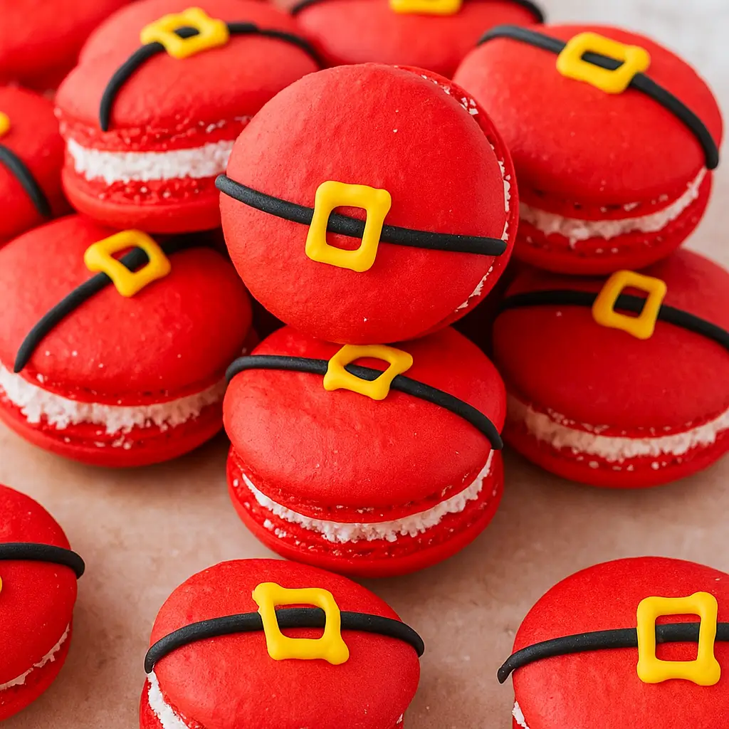 Santa Claus Macarons with Sugar Cookie Filling