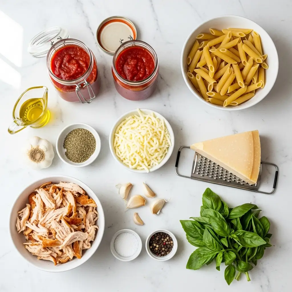 Ingredients for Savory Chicken Parmesan Casserole