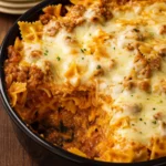Slow Cooker Million Dollar Pasta in bowl with cheese and beef