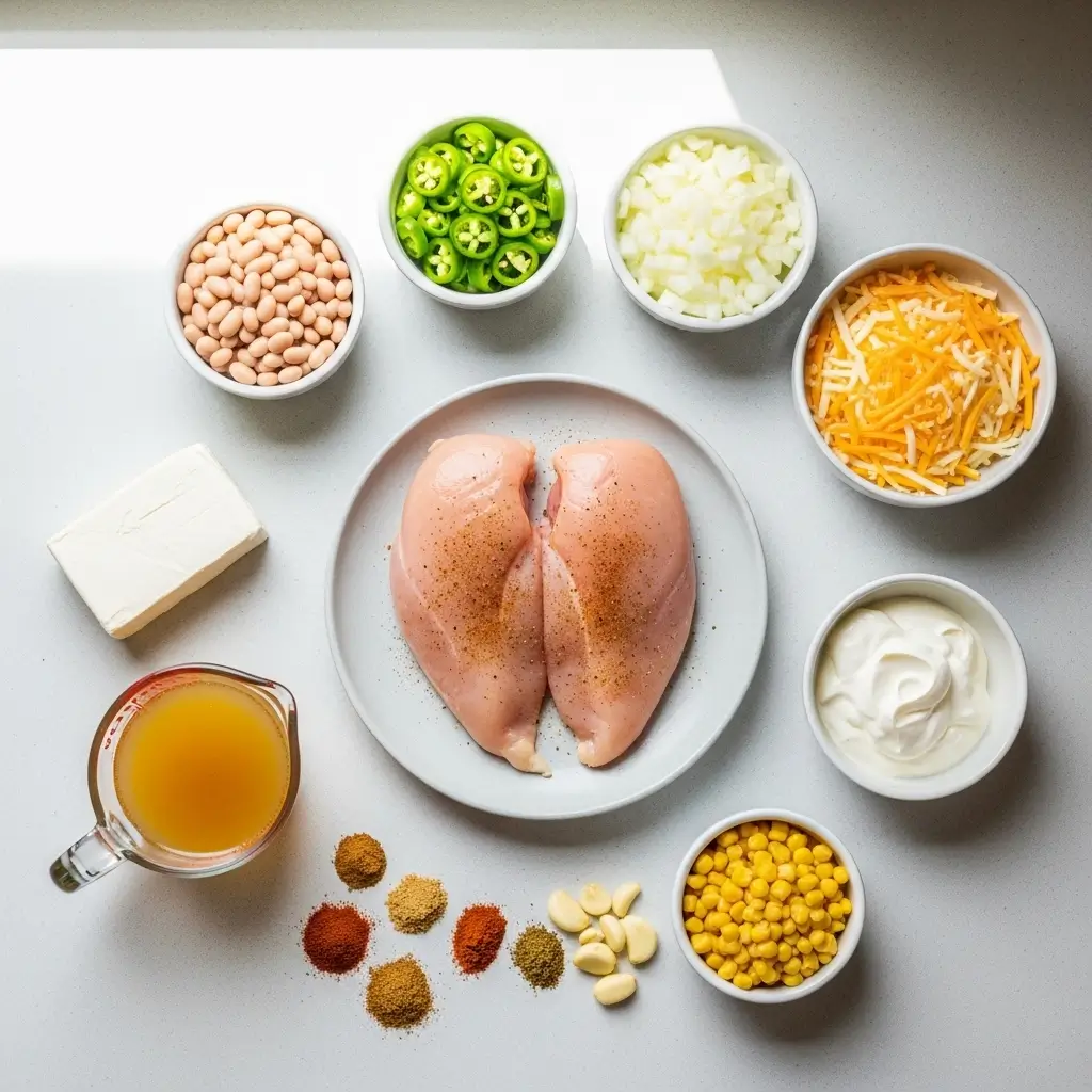 Ingredients for Slow Cooker White Chicken Chili recipe