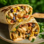 Southwest Chicken Wraps served with lime and chipotle sauce