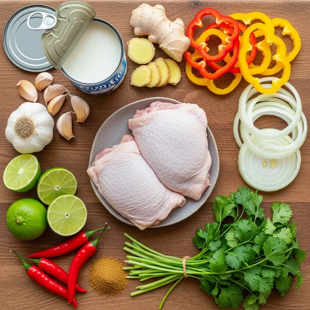 Ingredients for Spicy Brazilian Coconut Chicken