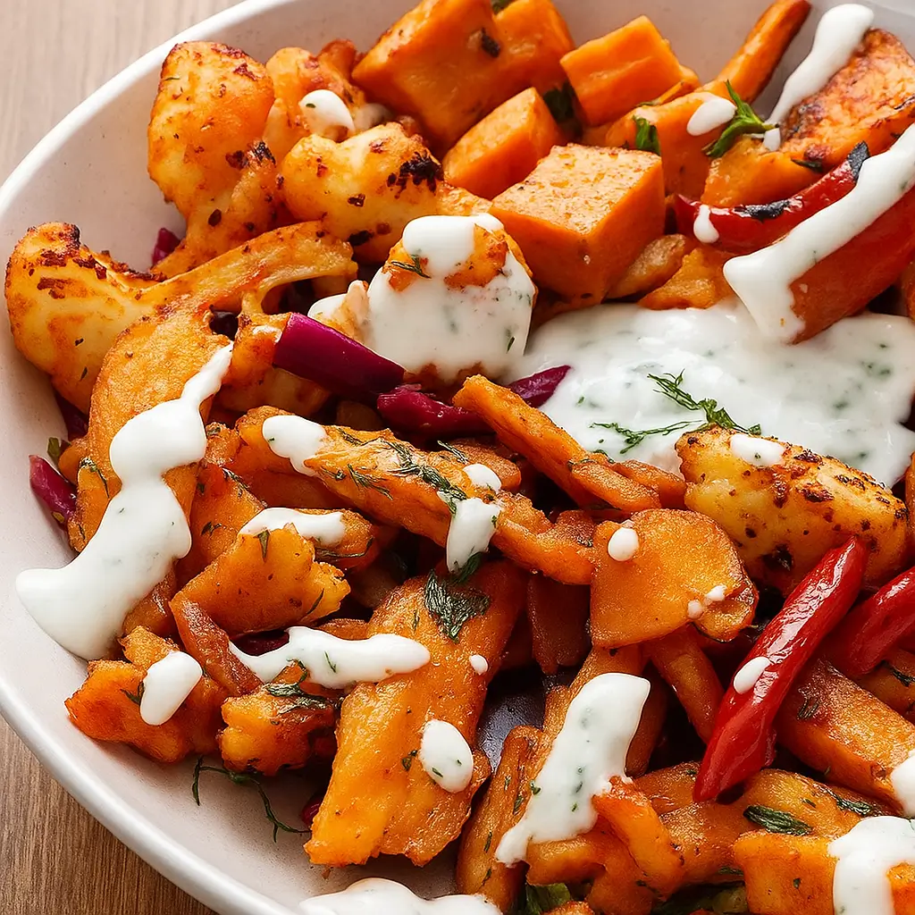 Spicy Chicken and Roasted Vegetables Bowls – Easy Dinner