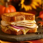 Turkey Dijon Melt Sandwich with melted cheese and crispy bread