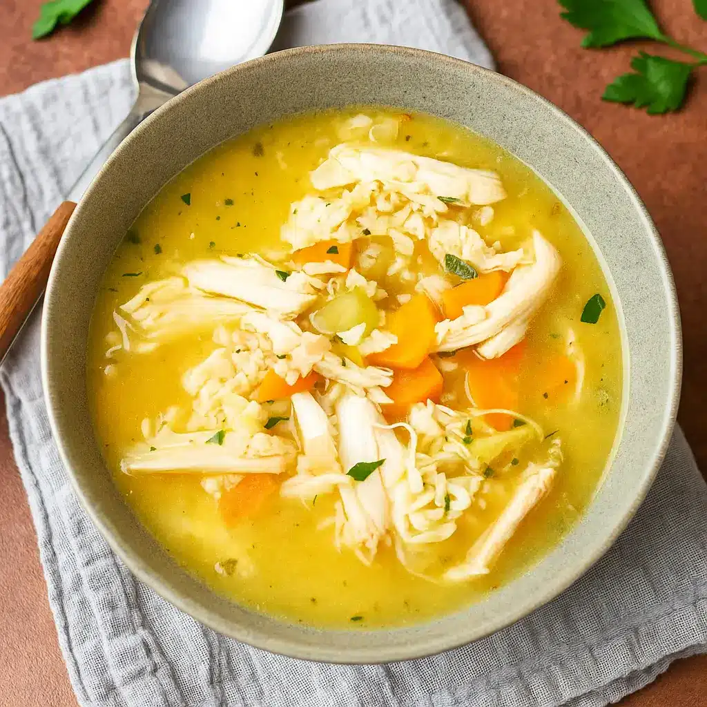 Turkey Rice Soup Recipe served in a cozy bowl