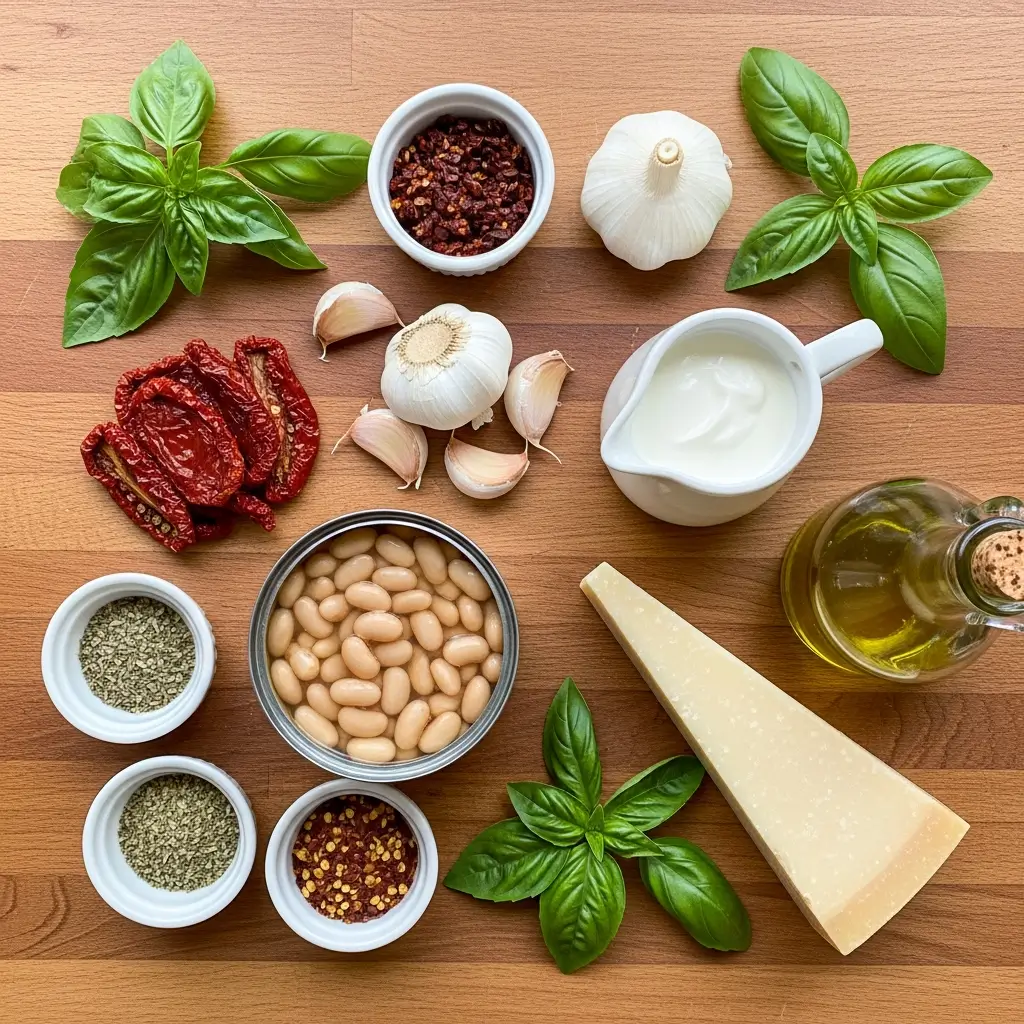 Ingredients for Creamy Tuscan Marry Me Butter Beans