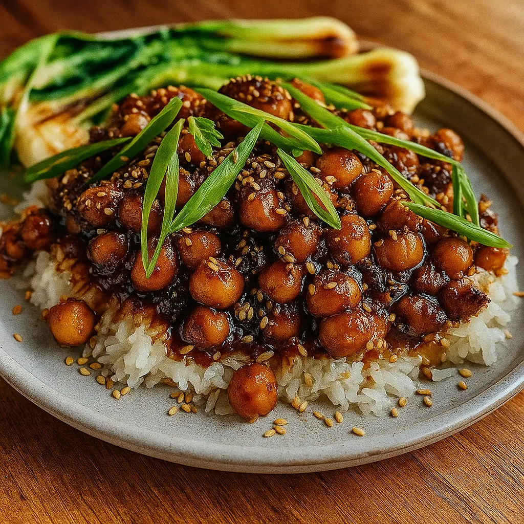 Vegan Sticky Sesame Chickpeas – Sweet, Savory & Easy