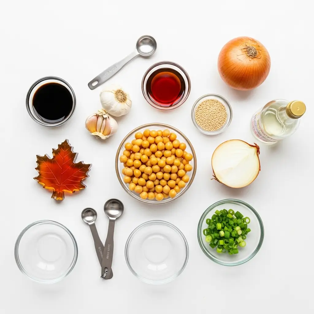 Ingredients for Vegan Sticky Sesame Chickpeas