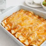 5 Ingredient Beef Enchiladas in a baking dish
