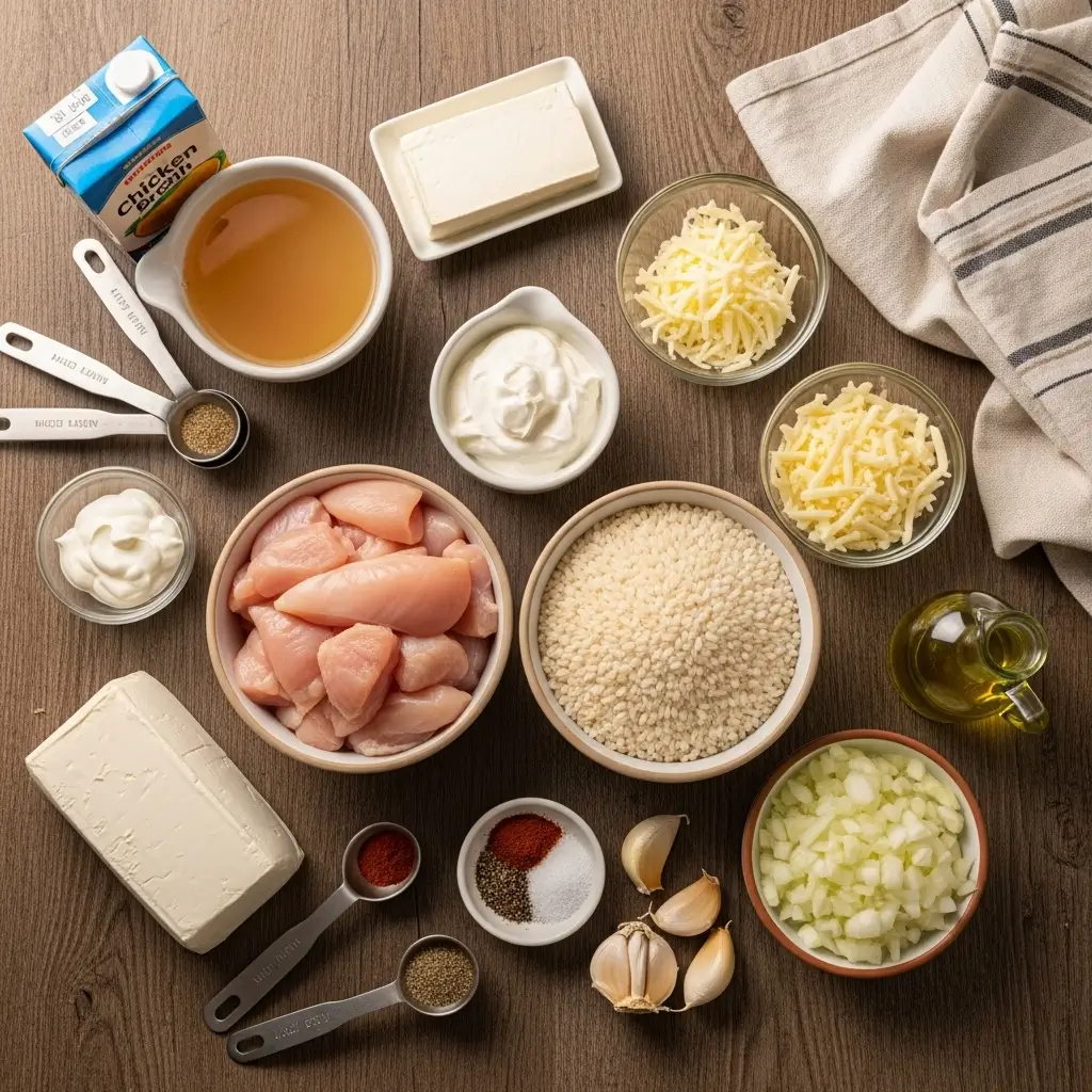 Ingredients for Angel Chicken Rice Casserole