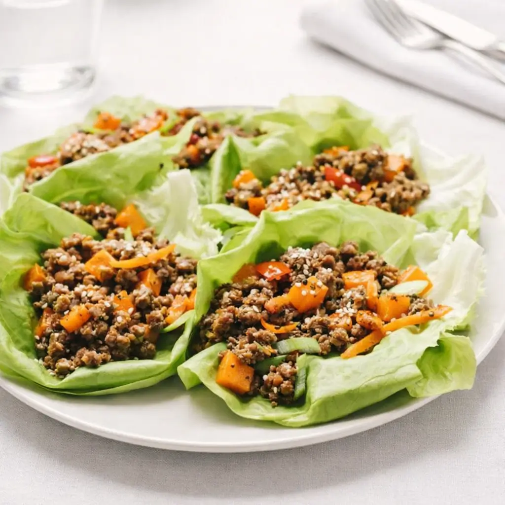Asian Style Ground Beef Lettuce Wraps for Busy Weeknights