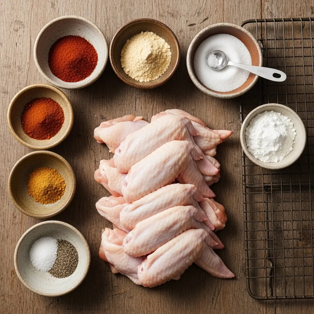 Ingredients for Bobby Flay’s Dry Rub Chicken Wings