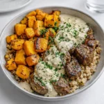 Butternut Squash and Garlic Herb Steak Bowl