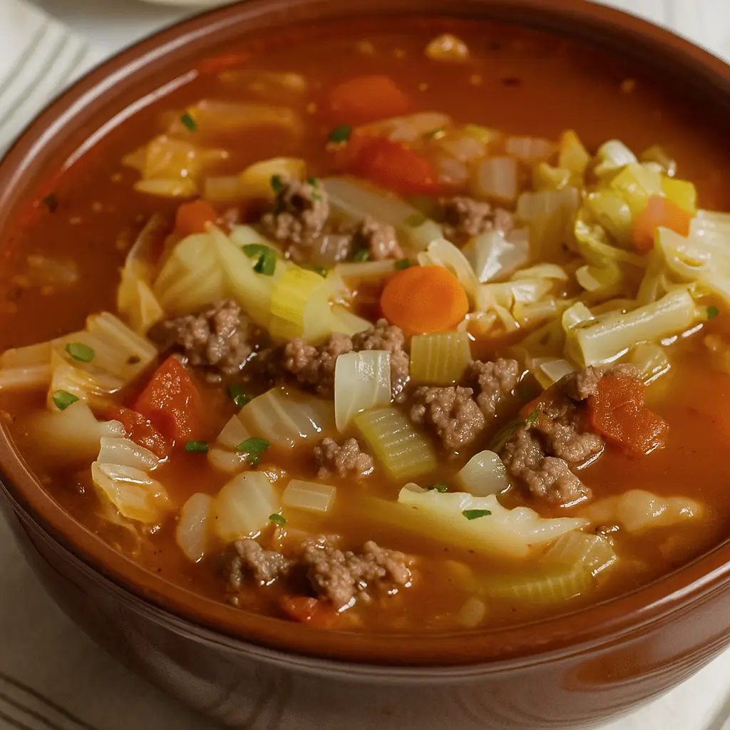 Cabbage Soup with Hamburger – Easy & Hearty Crockpot Meal