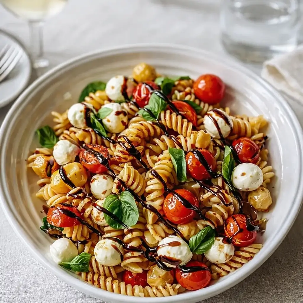 Caprese Pasta Salad with Balsamic Glaze – Fresh & Fast
