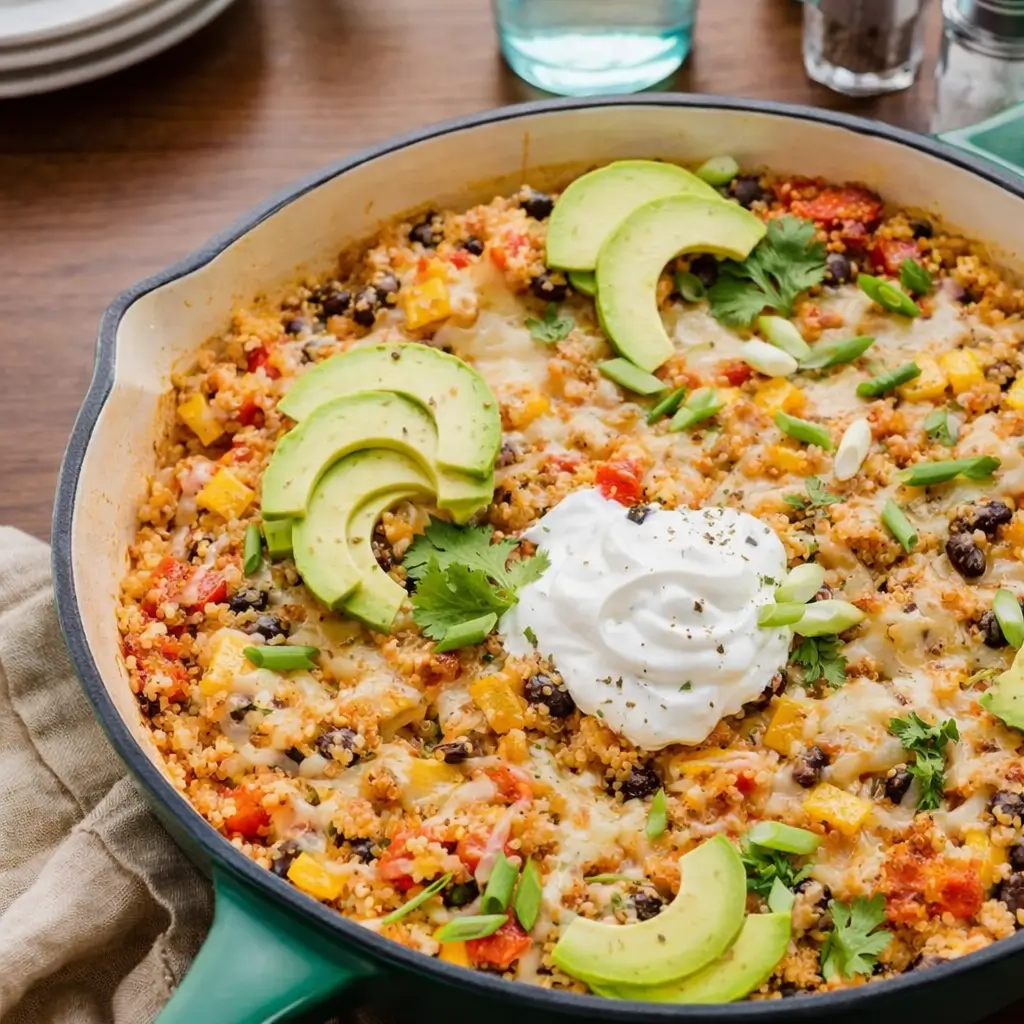 Cheesy Quinoa and Black Bean Taco Skillet – Easy One-Pan Dinner