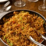 Chicken Ramen Noodles served in a bowl with veggies and chicken