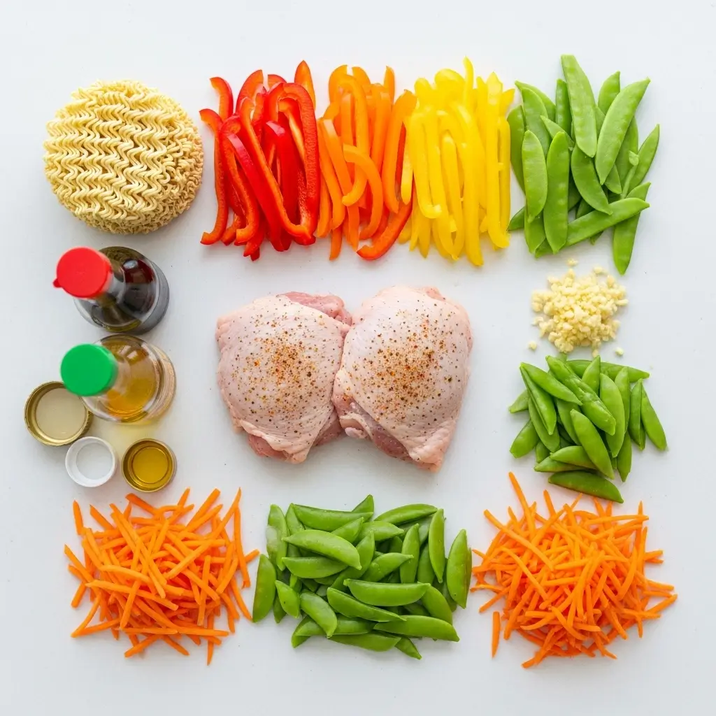 Ingredients for Chicken Ramen Stir Fry