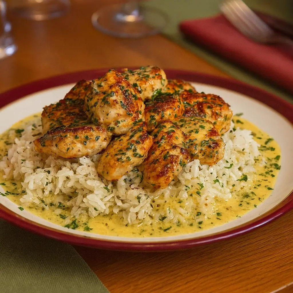 Chicken Scampi with Creamy Garlic Parmesan Rice – Quick, Delicious & Easy