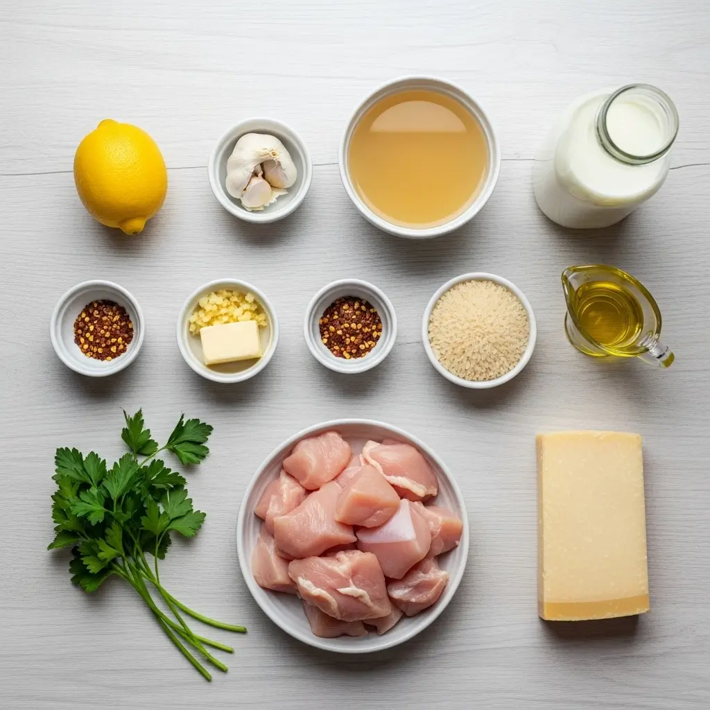 Ingredients for Chicken Scampi with Creamy Garlic Parmesan Rice