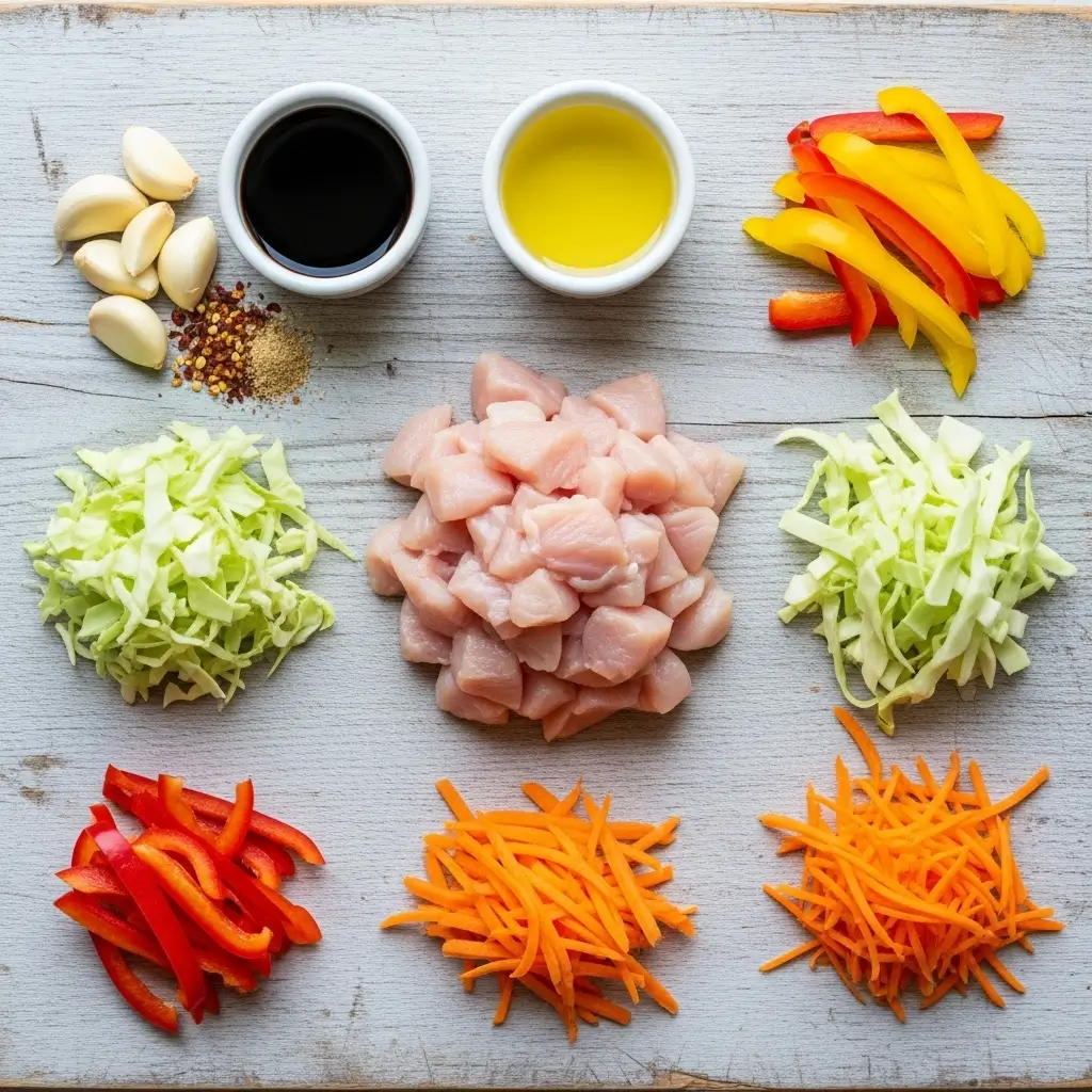 Ingredients for Chinese Chicken Cabbage Stir-Fry