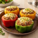 Classic Stuffed Peppers baked with cheese