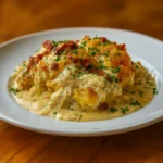 Cowboy Casserole topped with golden tater tots