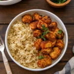 easy air fryer chicken bites served in a bowl