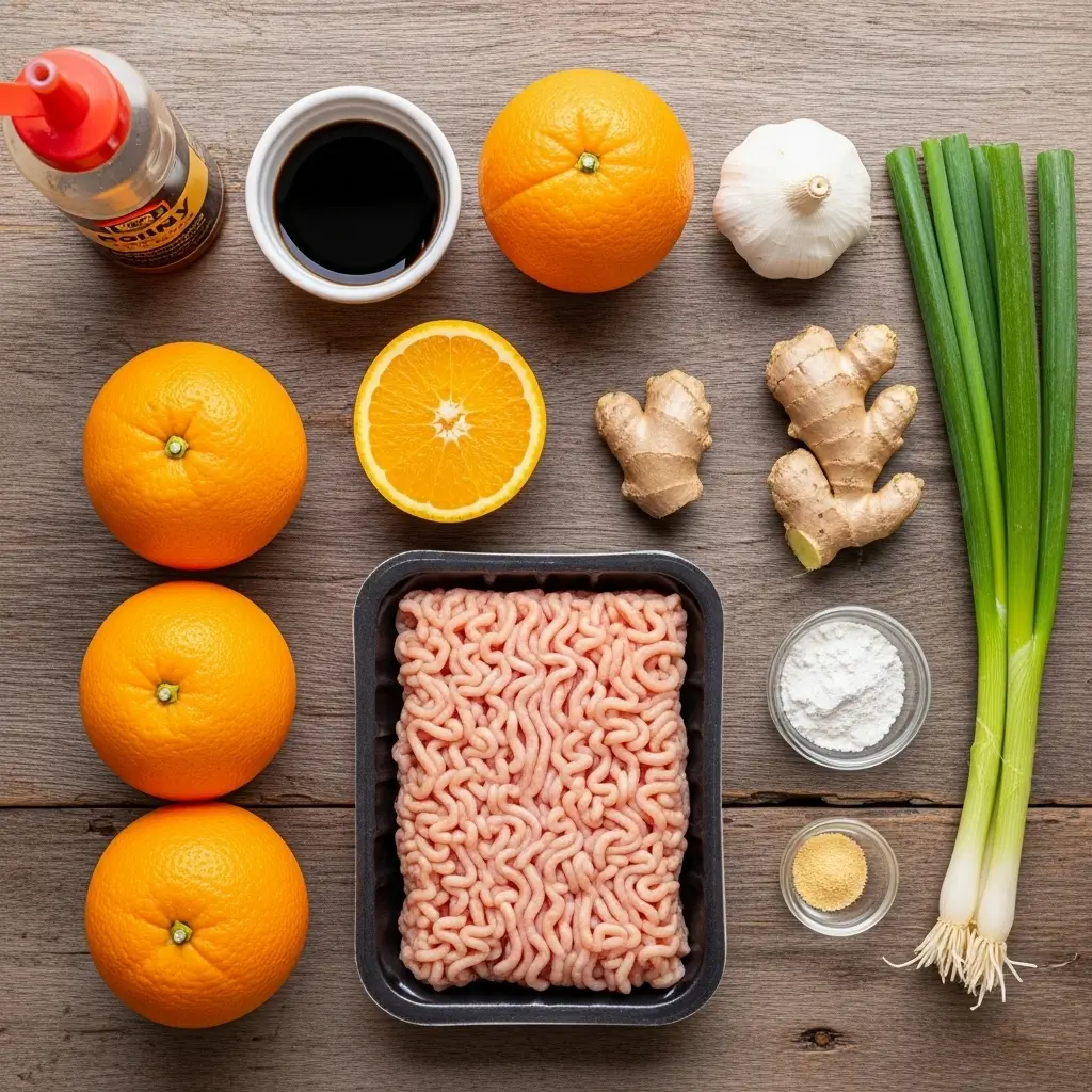 easy orange ground chicken recipe ingredients