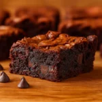 Fudgy Flourless Sweet Potato Brownies sliced on a board