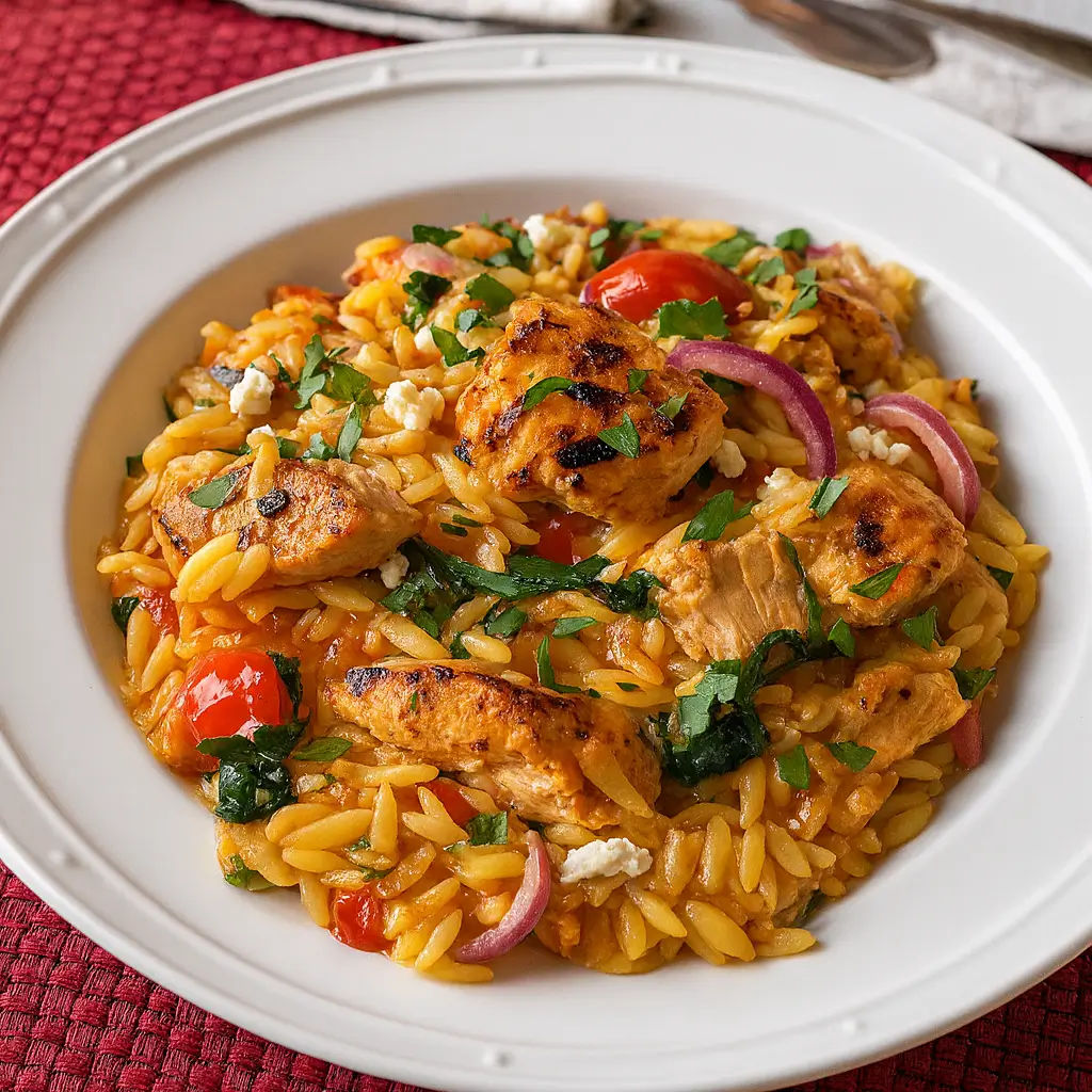 High Protein Chicken Orzo Skillet for Easy Weeknight Dinners