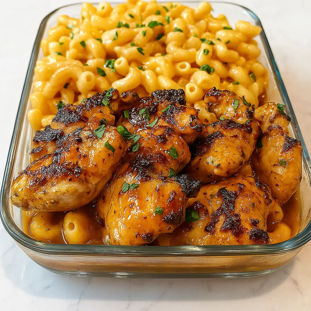 High-Protein Honey Garlic Butter Chicken with Mac & Cheese – Easy & Delicious Meal