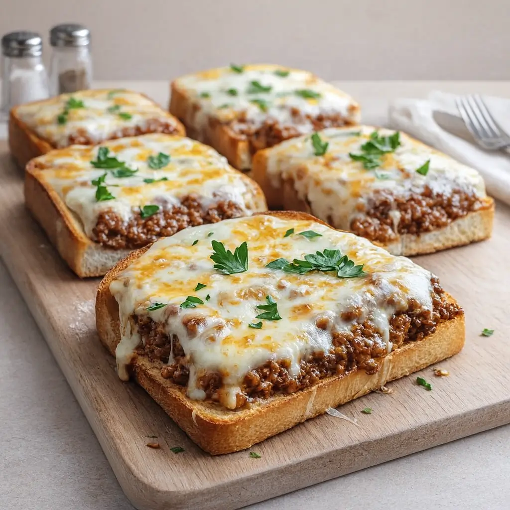 Homemade Cheesy Garlic Bread Sloppy Joe Melts – Easy & Irresistible