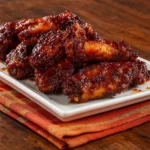 Honey glazed chicken wings on plate