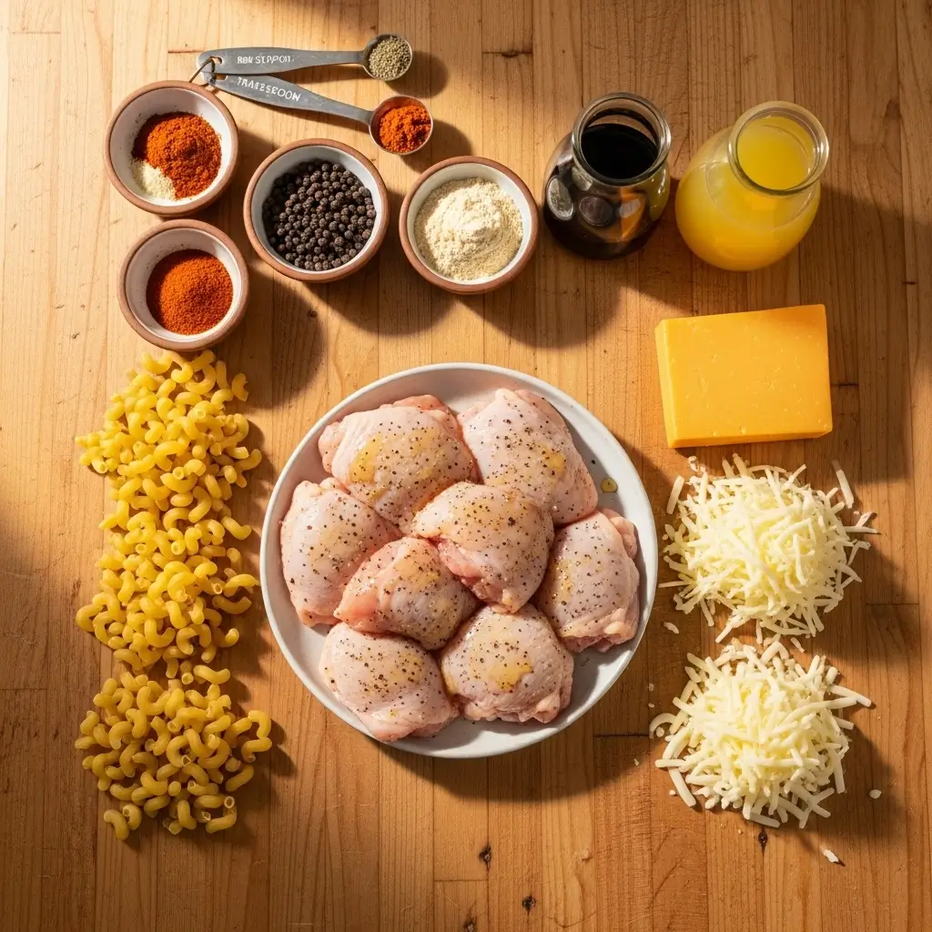 Ingredients for Honey Pepper Chicken Mac and Cheese