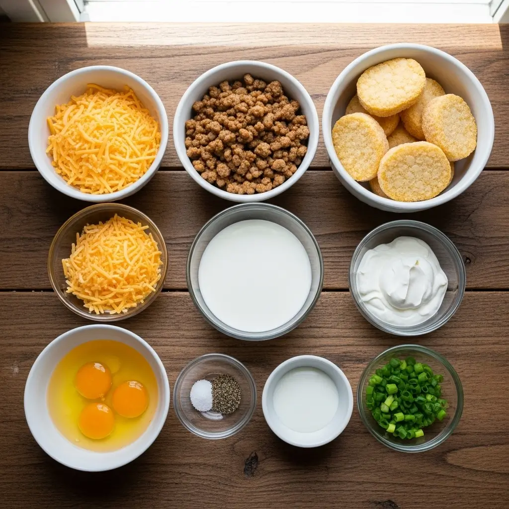 Ingredients for The Ultimate Overnight Breakfast Casserole