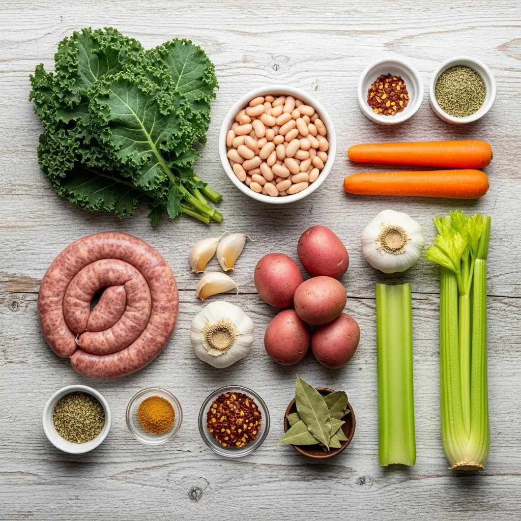 Ingredients for Italian Sausage and White Bean Soup