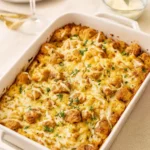 Loaded Tater Tot Breakfast Casserole fresh out of the oven