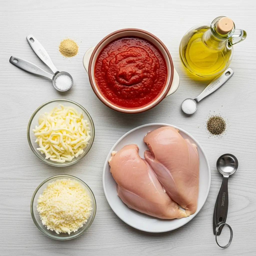 Ingredients for Mozzarella Chicken Bake recipe