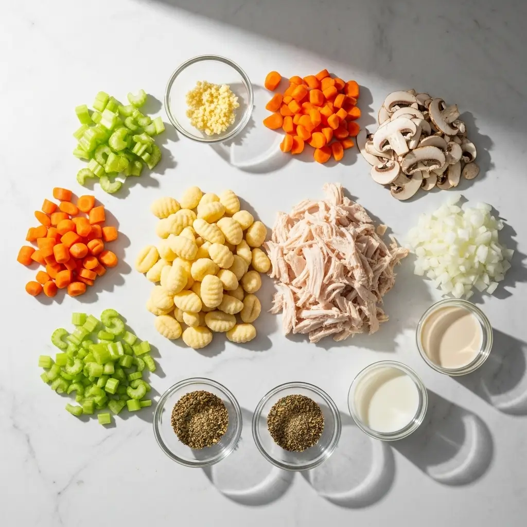 Ingredients for One Pot Gnocchi Chicken Pot Pie