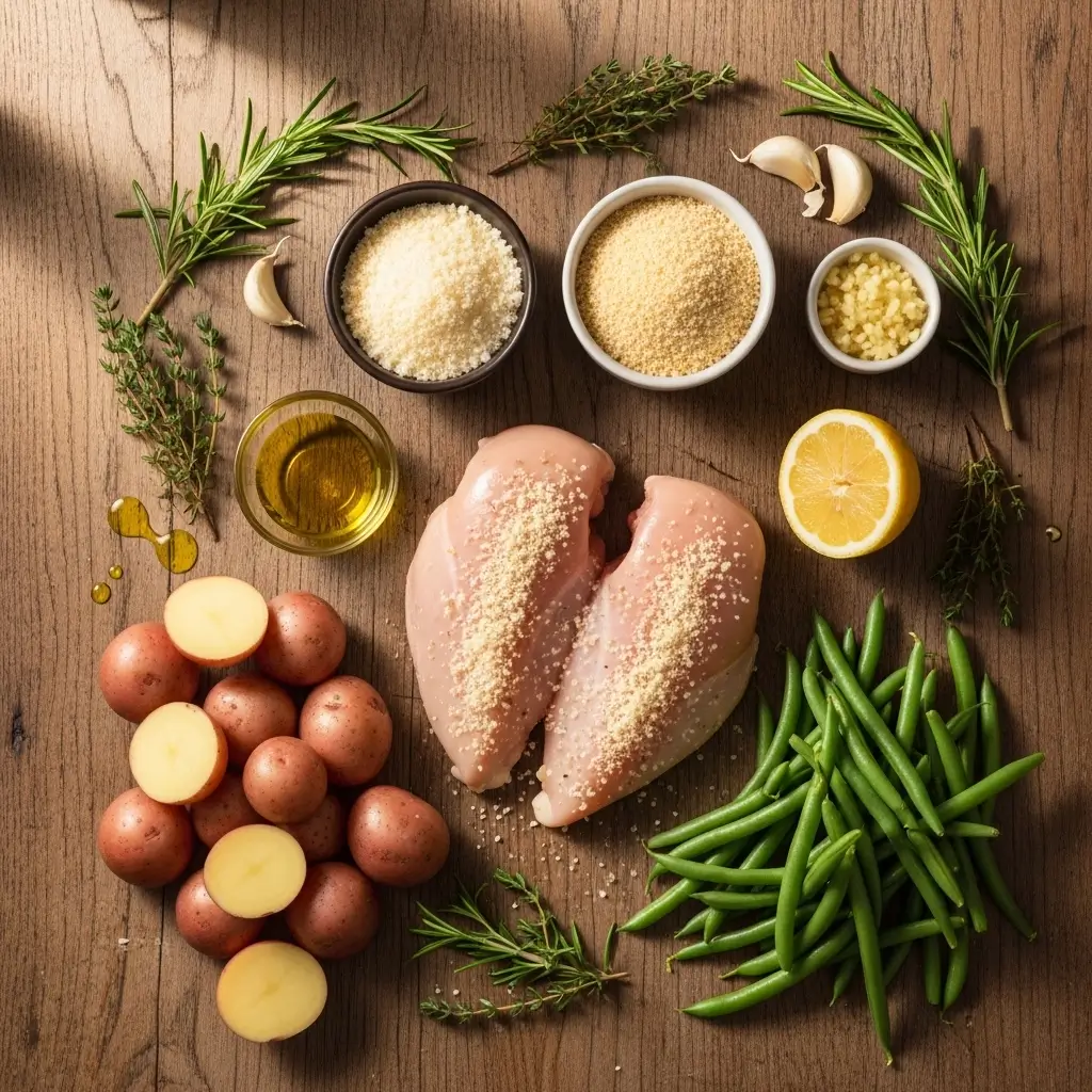 Ingredients for Parmesan Crusted Chicken Sheet Pan Dinner