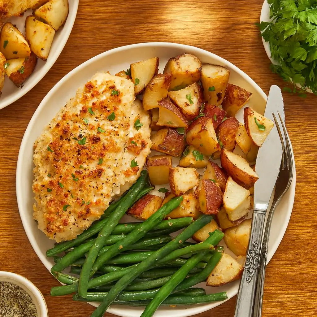 Parmesan Crusted Chicken Sheet Pan Dinner for Busy Weeknights