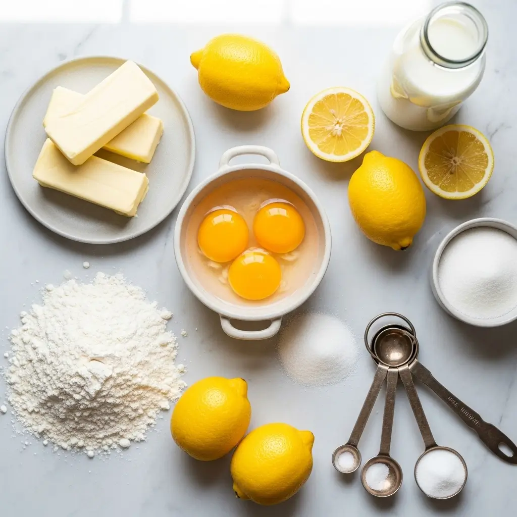 Ingredients for Paul Hollywood One-Bowl Lemon Dessert