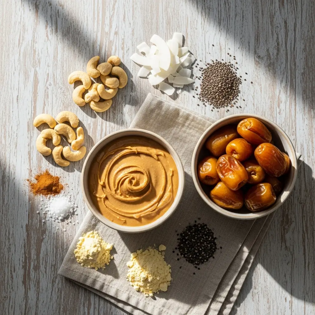 Ingredients for Salted Caramel Protein Balls
