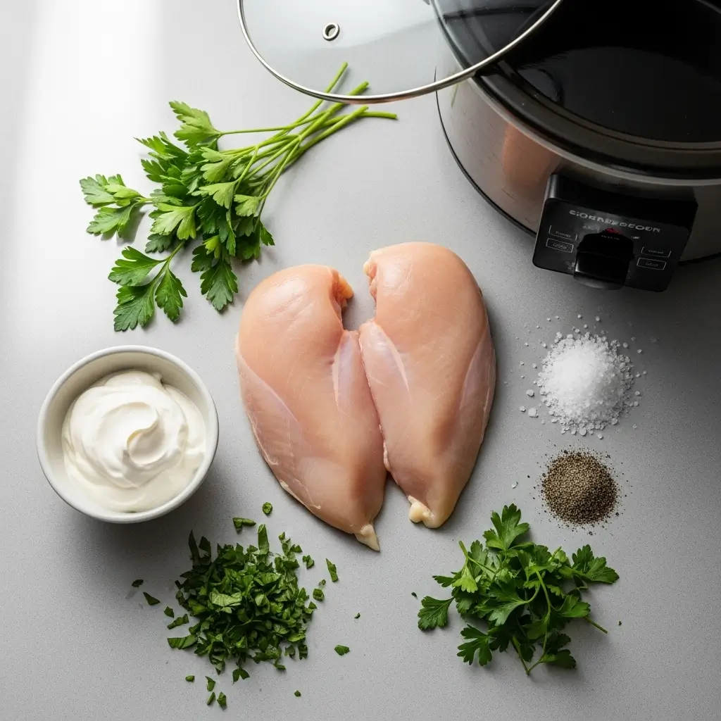 Ingredients for Slow Cooker Chicken and Gravy
