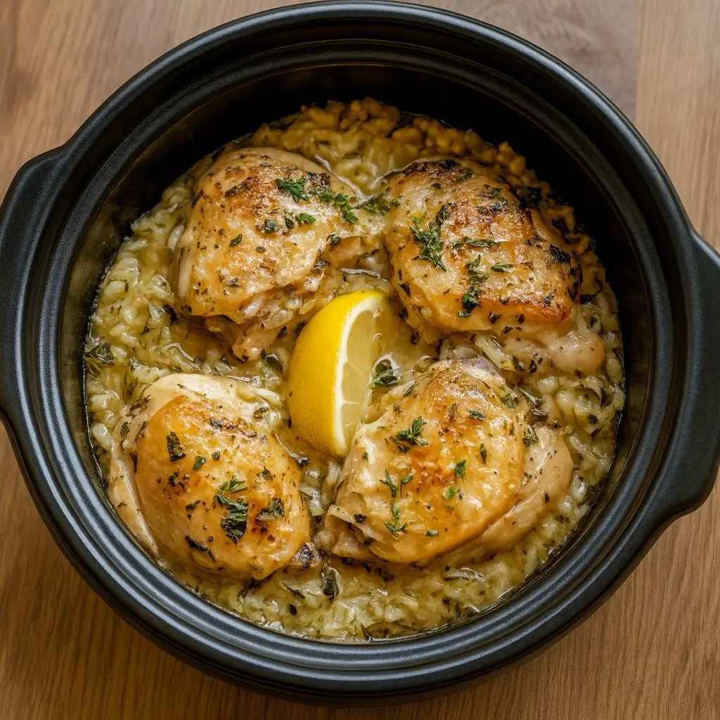 Slow Cooker Lemon Herb Chicken and Rice – Weeknight Favorite