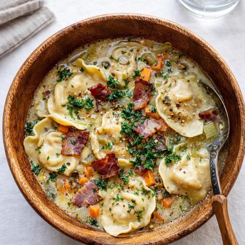 Southern Style Pierogi Soup – Creamy, Smoky, Weeknight Winner