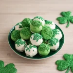 St. Patrick’s Day Oreo Truffles on festive dessert plate