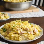 Stove Top Tuna Noodle Casserole in skillet with chips